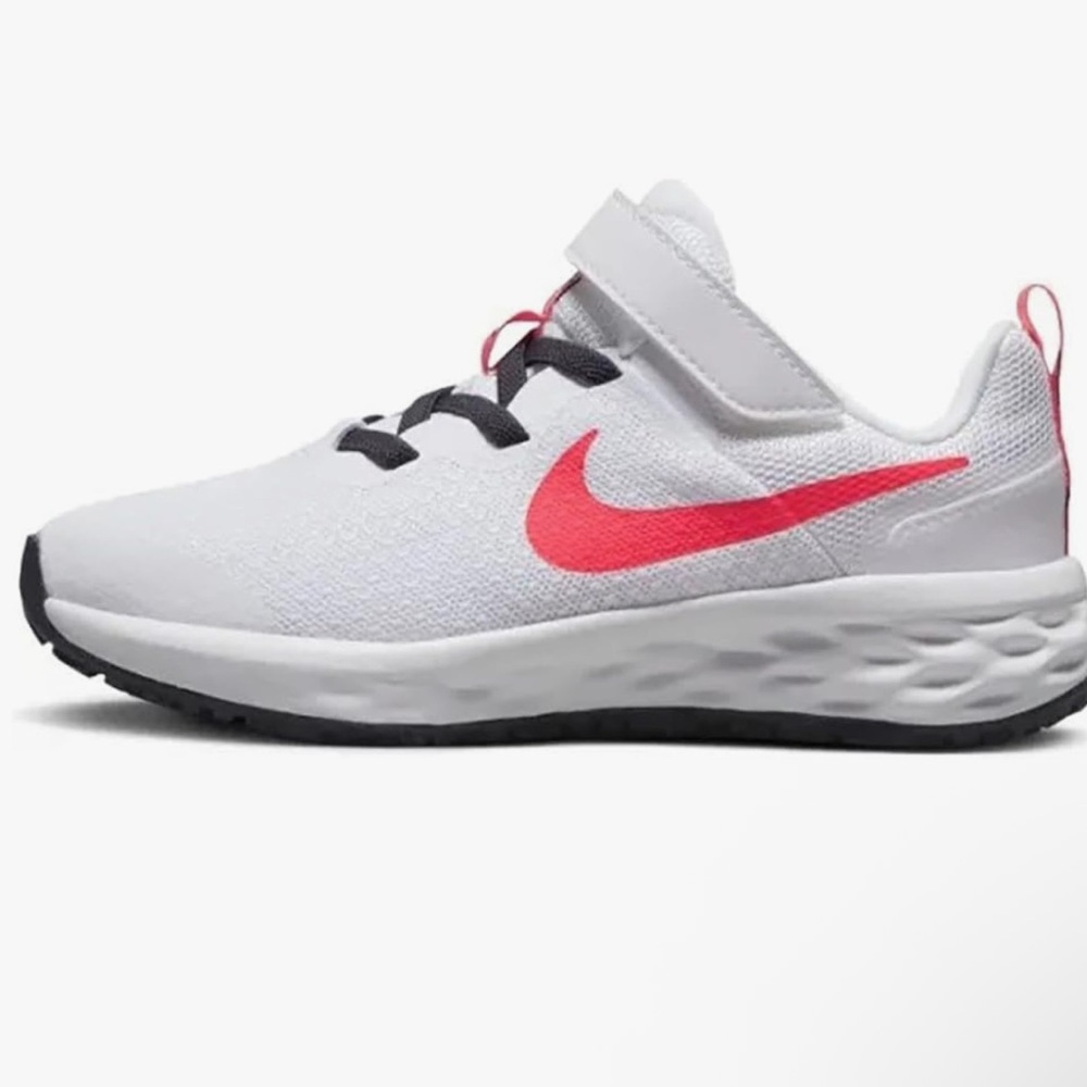 Nike Kids White Sneakers with Orange and Pink Accents